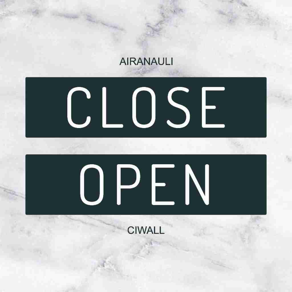 Akrilik Sign OPEN CLOSE | Papan Nama Buka Tutup Acrylic Hitam Tulisan Putih Petunjuk Tempel Plang