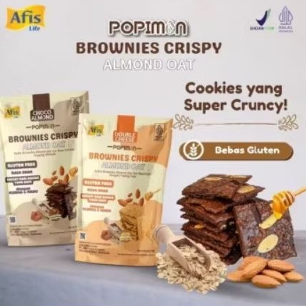 

Afis Life Popimon Brownies Crispy Almond Oat Snack Kukis Camilan Biskuit Kering 50g