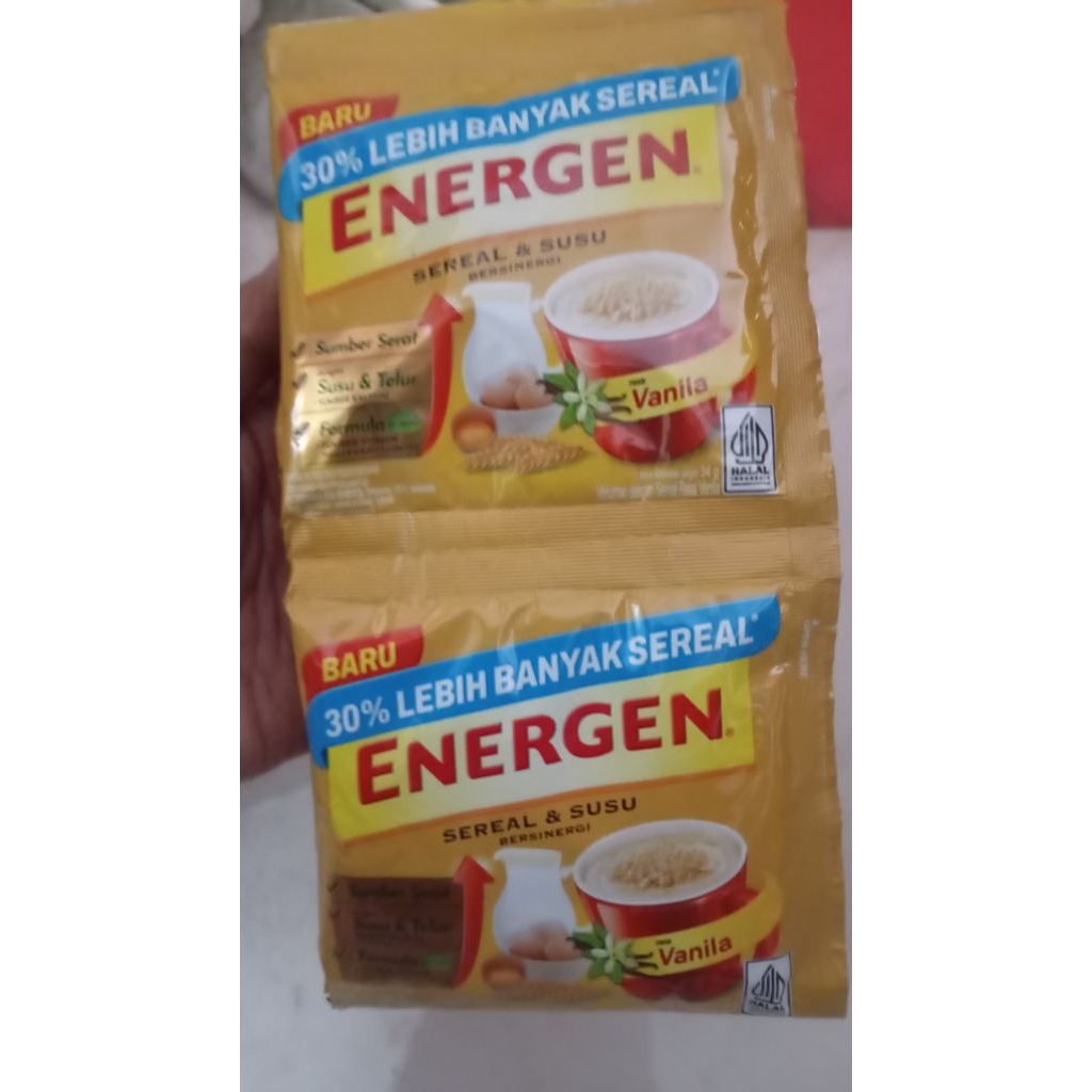 

energen sereal rasa vanila 1 renteng isi 10 sachet