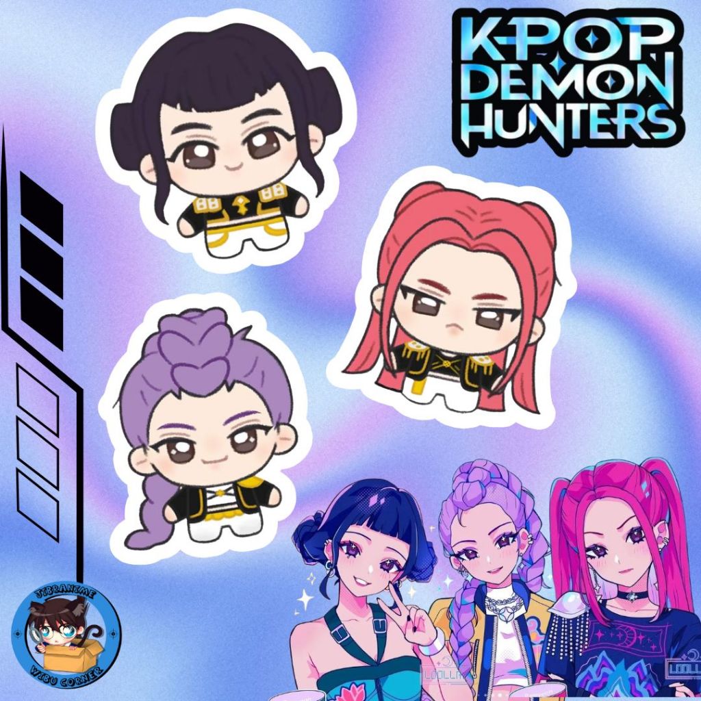 PLUSHIE MINI HUNTRIX / BONEKA MINI KPOP DEMON HUNTERS [ ZOE, RUMI, MIRA ] BISA COSTUM 