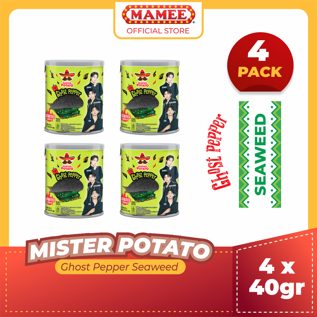 

Mister Potato Crisps Ghost Pepper Seaweed 40gr SVT JINJJA CRUNCH Edition - 4 Pcs