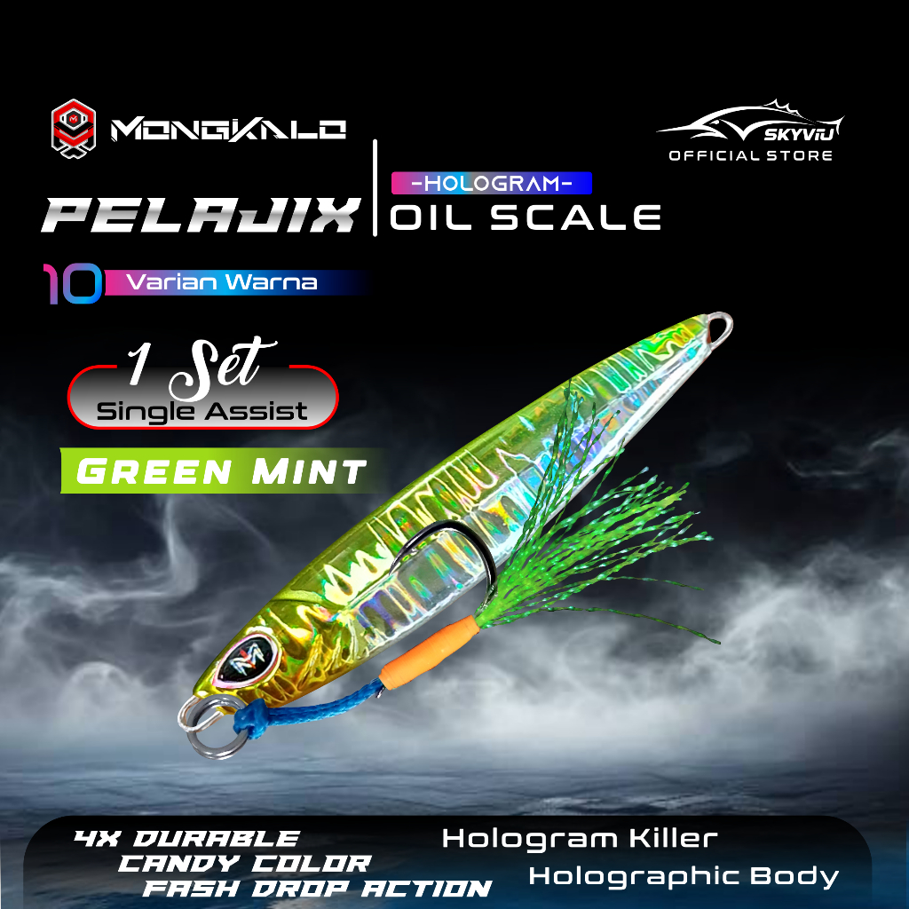 Mongkalo Pelajix Minyak noGID noMotif Candy 10 Hijau-Mint