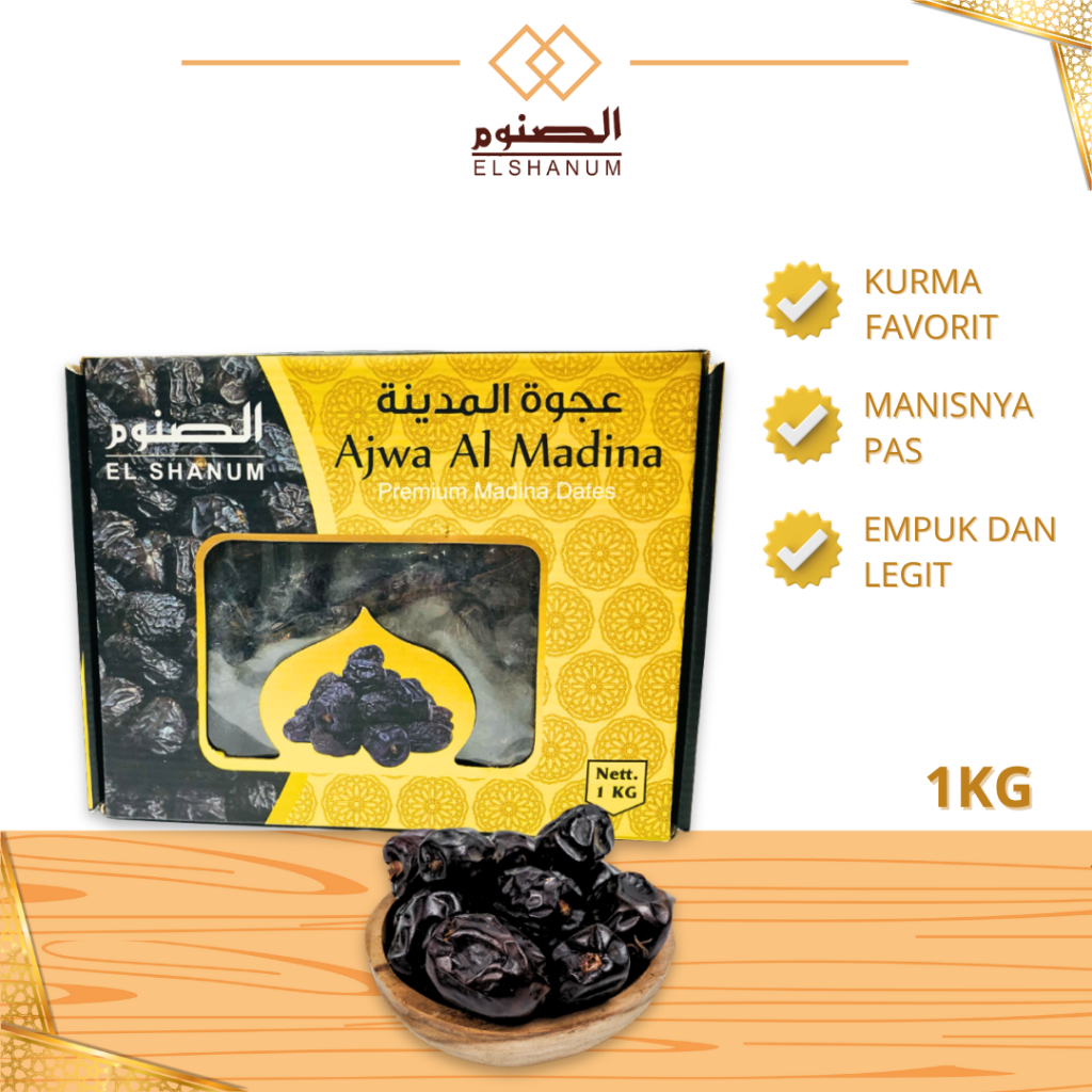 

Kurma Ajwa 1kg Asli 100% Original / Kurma Ajwa Premium 1kg / Shabani.Store / Elshanum Grup / Kurma