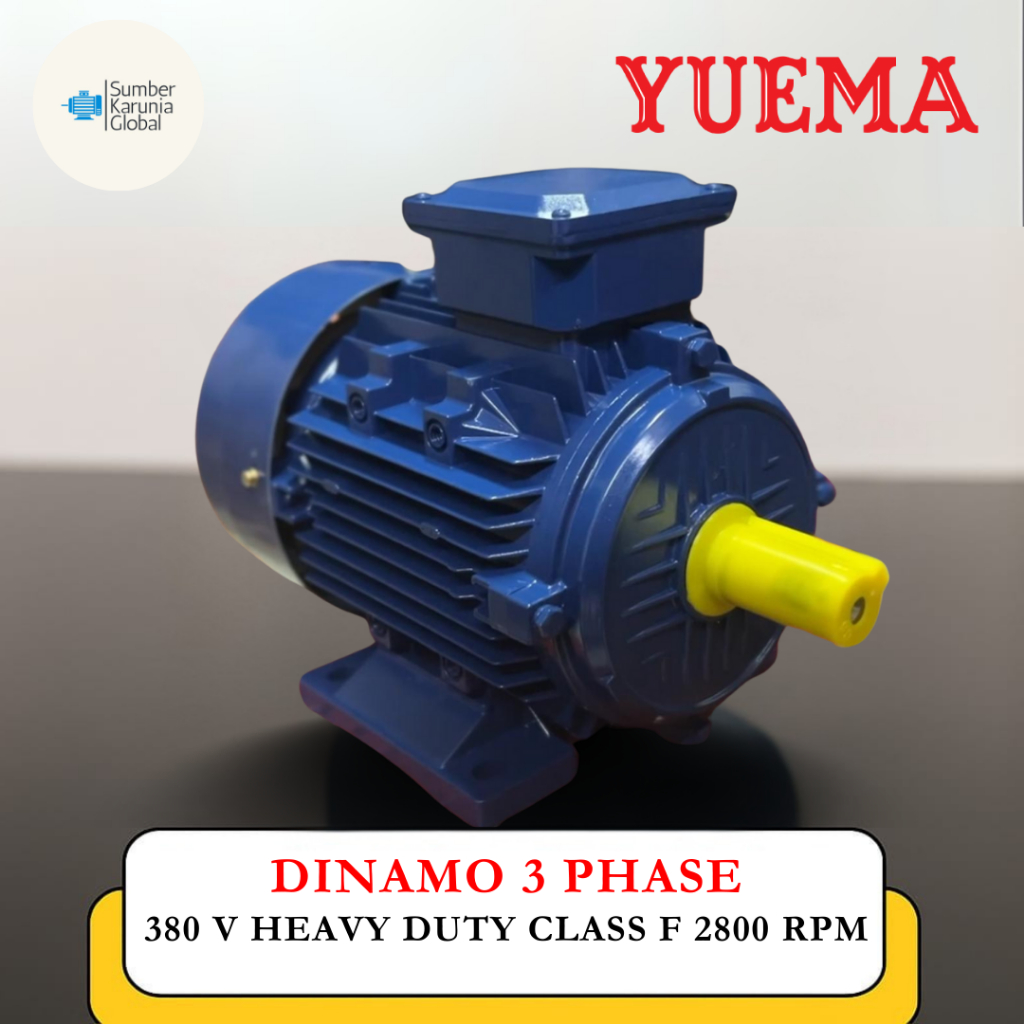 Yuema Dinamo 3 Phase 380V Class F 2800 RPM 1/2 HP 3/4 HP 1 HP 1.5 HP 2 HP 3 HP 4 HP 5.5 HP 7,5 HP 3 