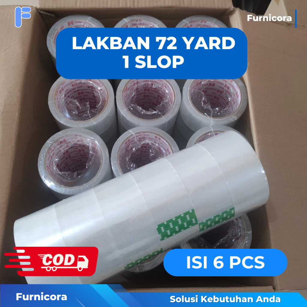 

ISI 6 PCS Lakban Bening Coklat 72 Yard Kuat - Solatip Tebal COD