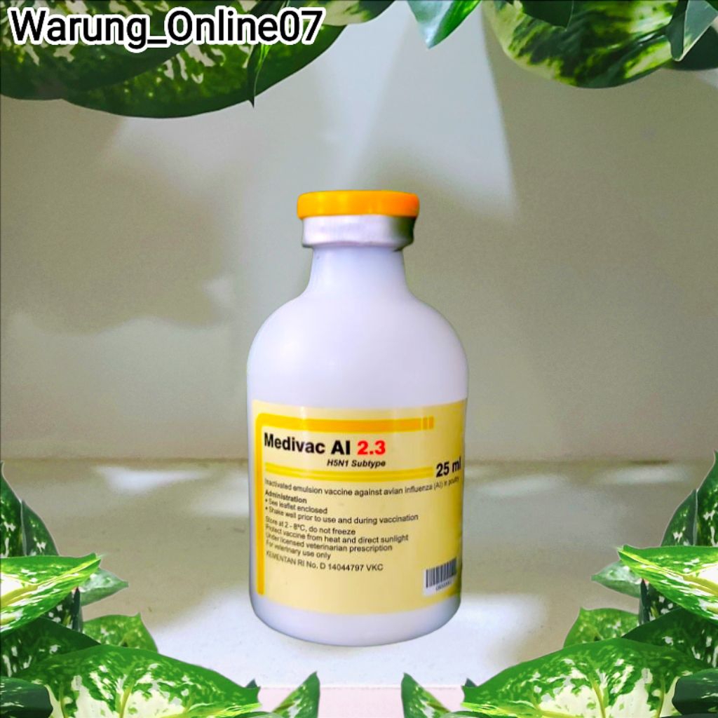 Vaksin Medivac AI H5N1 2.3 Dosis 25ml - 3x Lebo6 Ampuh Mencegah Penyakit Tetelo Flu Burung Ayam Pete