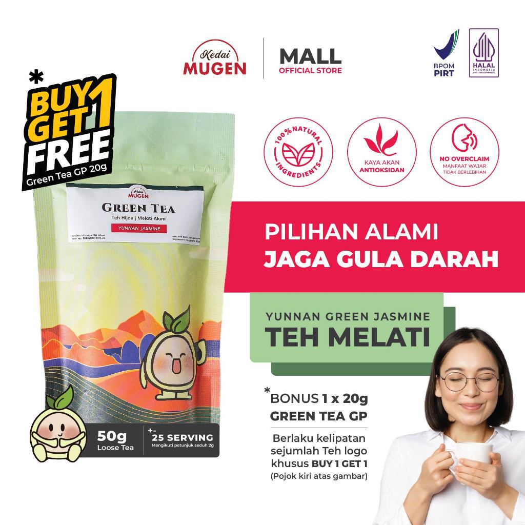 

Teh Hijau Yunnan Melati/ Chinese Jasmine Green Tea Kedai Mugen 50g