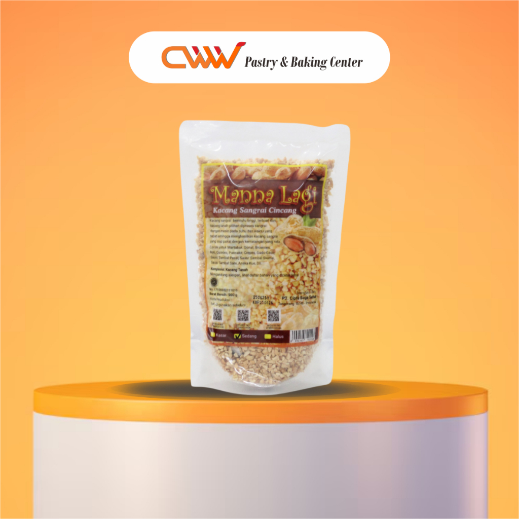 

Manna Lagi Kacang Tanah Sangrai Cincang 500g Selai Peanut Taburan Hiasan Kue Cake Roti Nougat