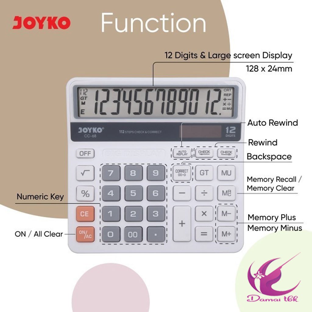 

Joyko Kalkulator CC-68 Big Display