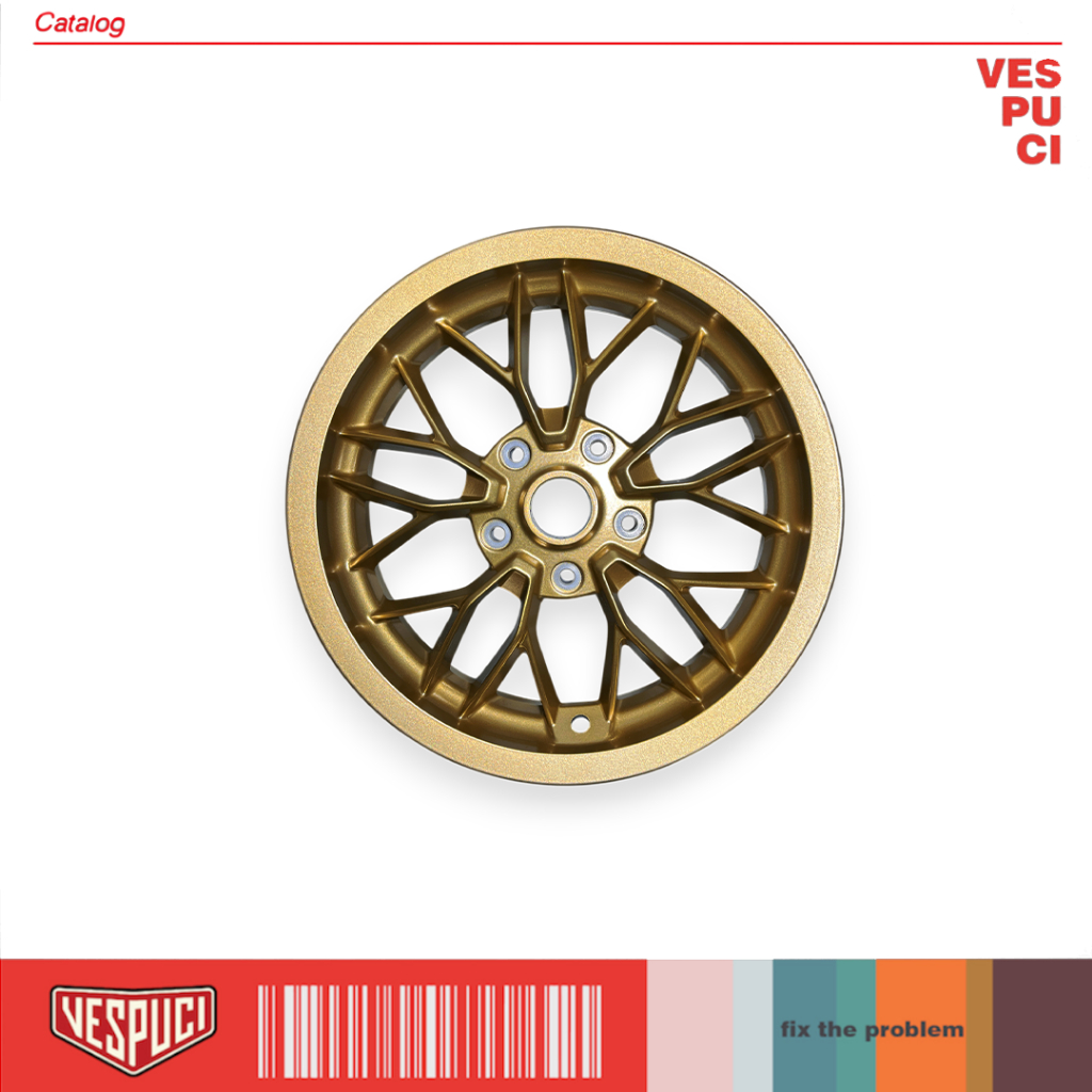 Velg Y Spoke Gold Ring 12 for Vespa Sprint Primavera Front Rear Original Piaggio