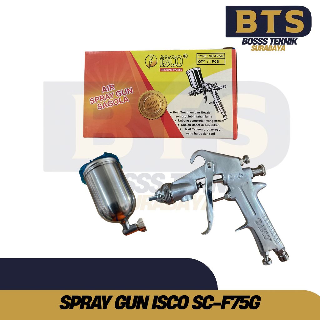 Spray Gun SAGOLA ISCO  Tabung Atas F-75 / F75 400mL maxtech isco alat semprot cat kompresor spray gu