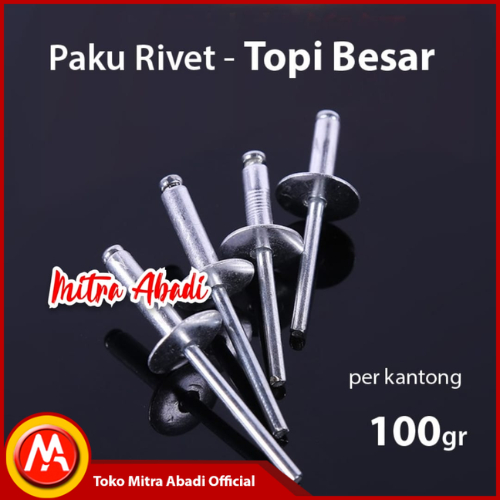 Paku Rivet Topi Besar / Paku Keling / Paku Tembak / Large Cap Rivets Nail