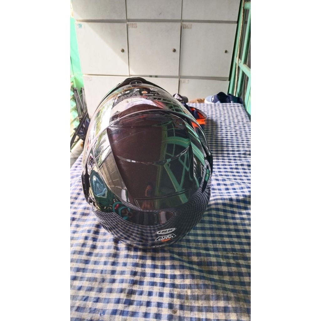 Helm Modular Ink top gear 5.0 size XXL HITAM GLOSS