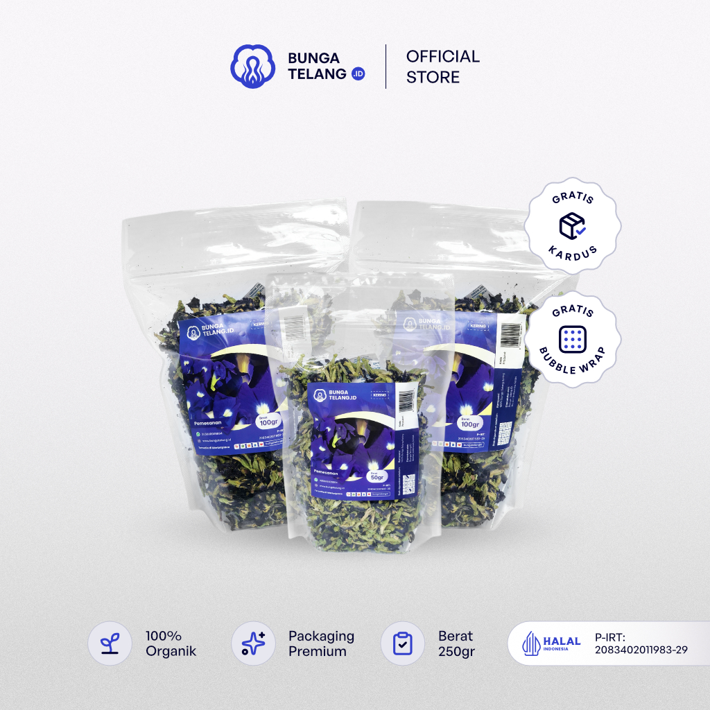 

Bunga Telang Kering Original 250 gram - Organik 100% by Bunga Telang ID