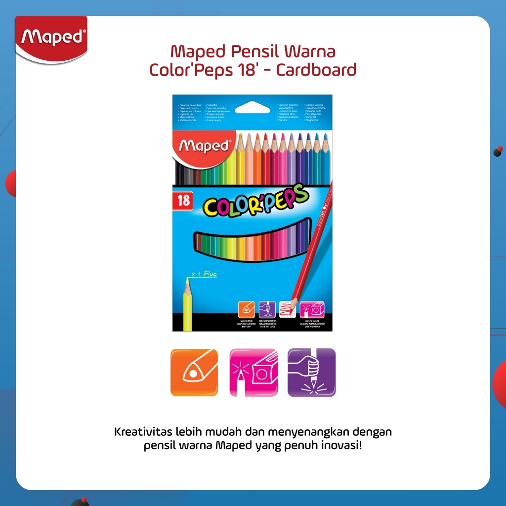 

Maped Pensil Warna Color'Peps 18' - Cardboard