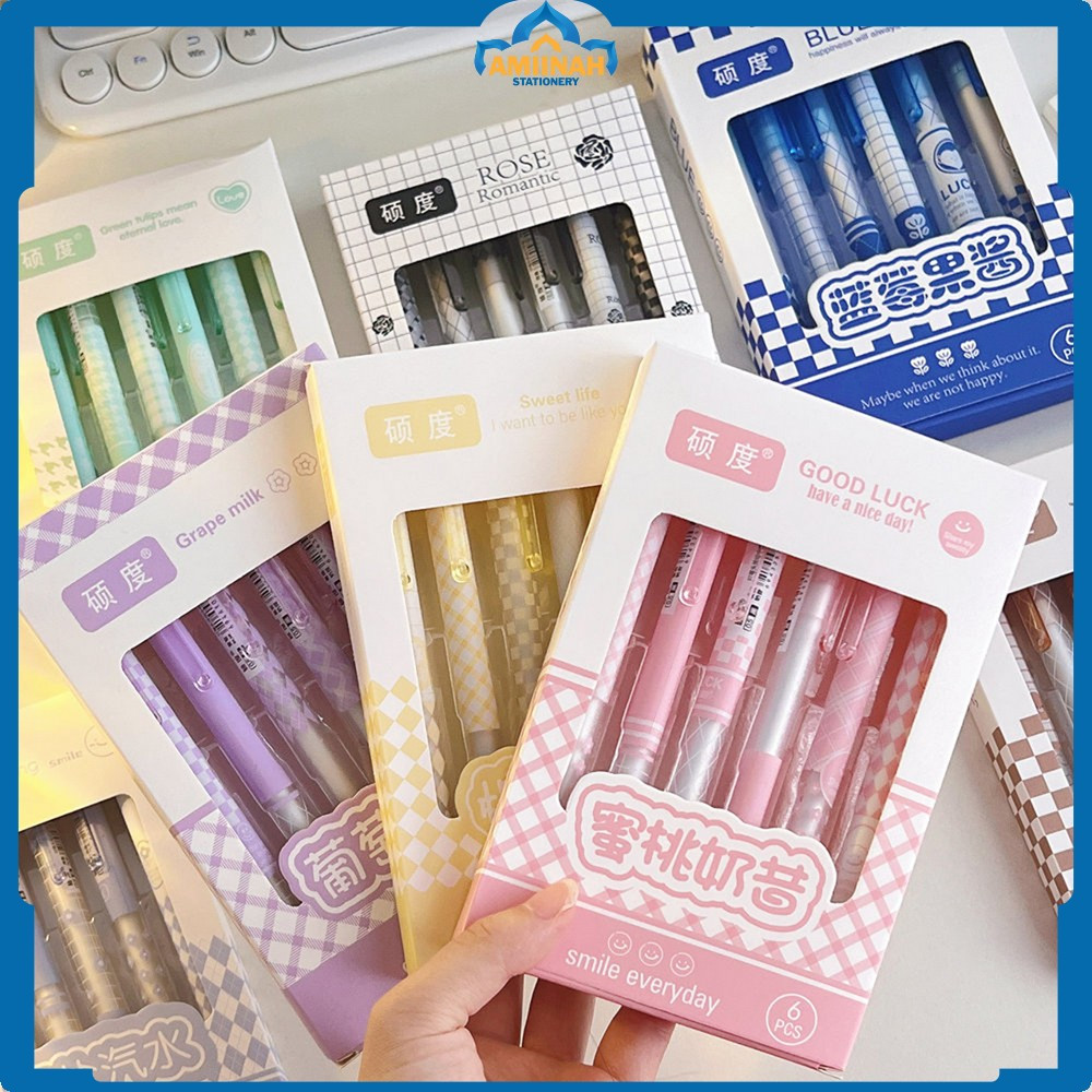 

Alat Tulis Pena ST Set 6IN1 Motif Bunga 0.5MM / Retractable Pen Karakter Set / Perlengkapan Anak Sekolah Pulpen Cetek Import Amiinah Stationery A69