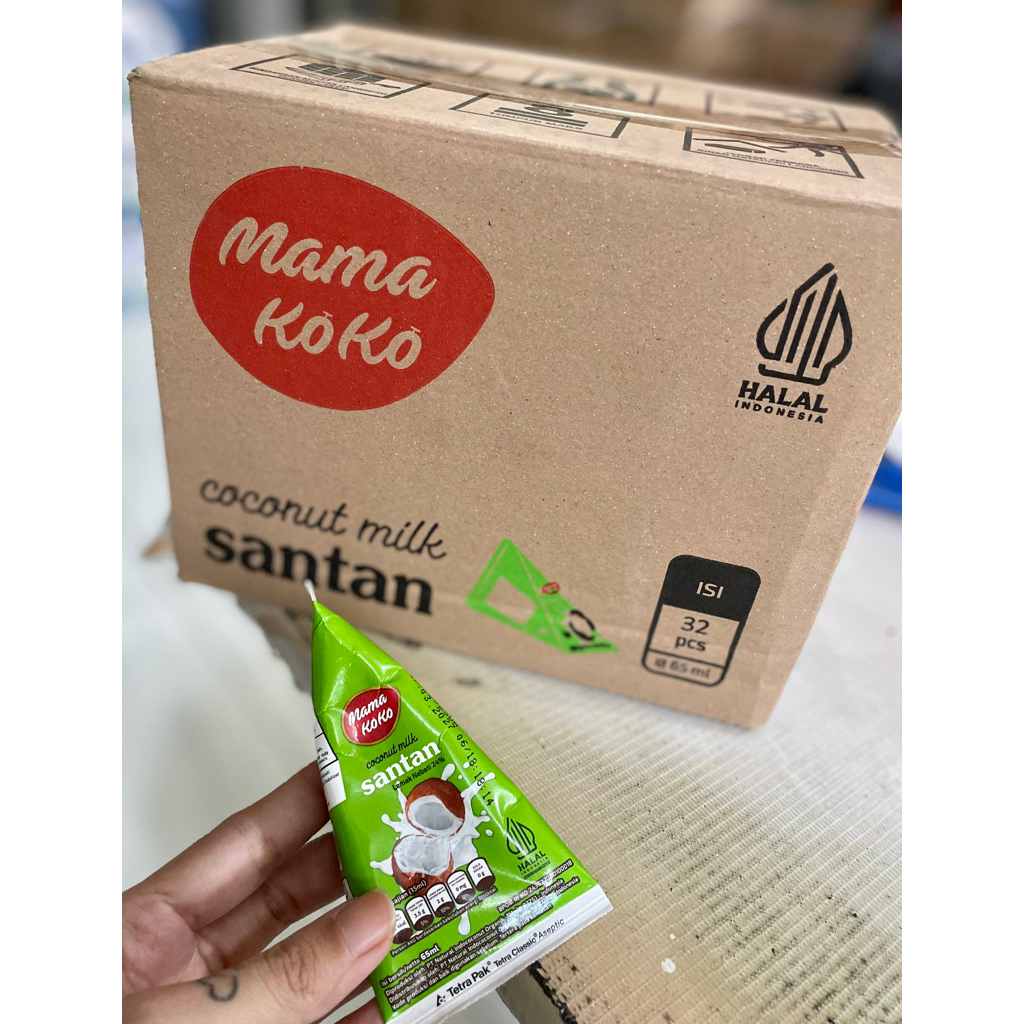 

Santan Kelapa Cair Mama Koko @65 ml Dijual PerKarton isi 32 pcs