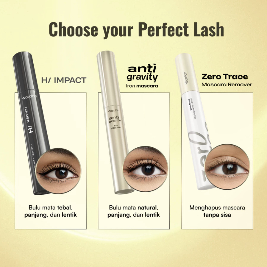 Wardah Mascara New - Anti Gravity / Hi Impact / Mascara Remover