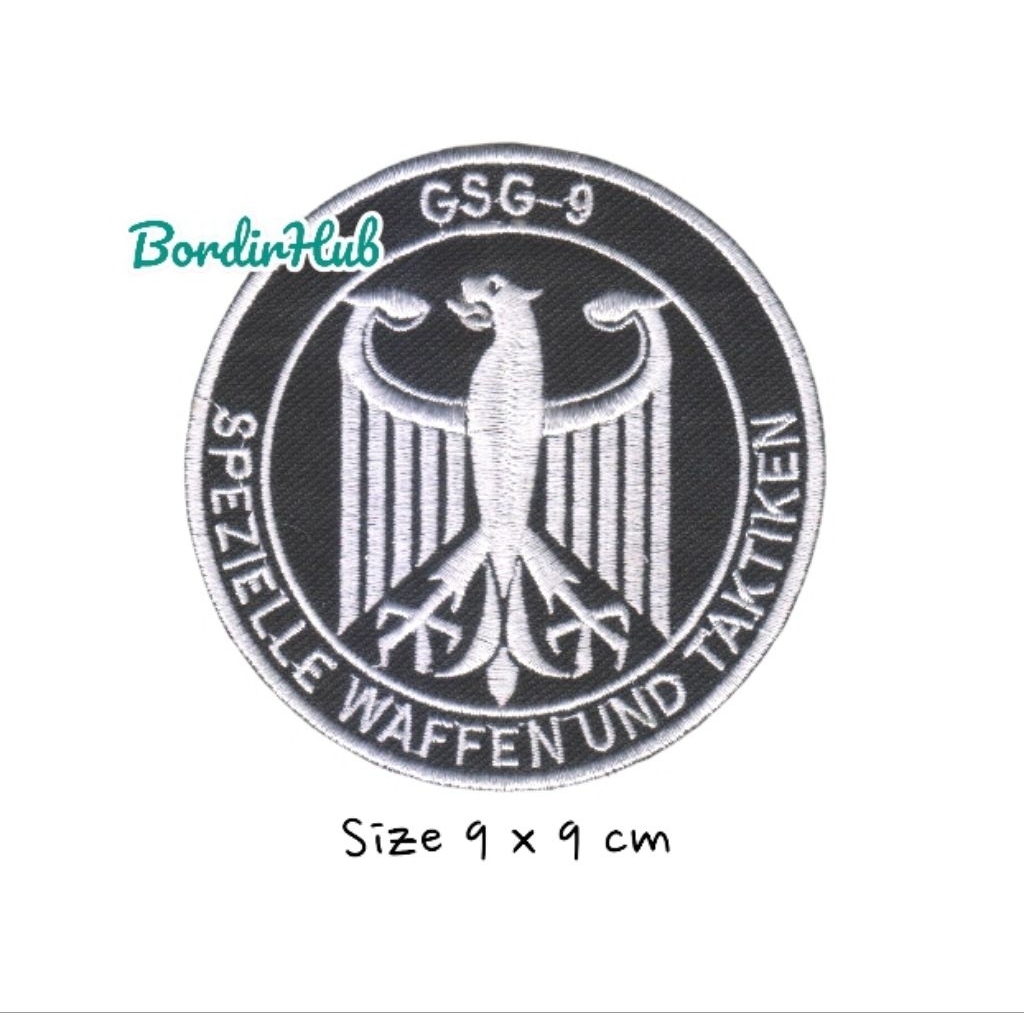 petch emblem bordir logo army German vintage gsg