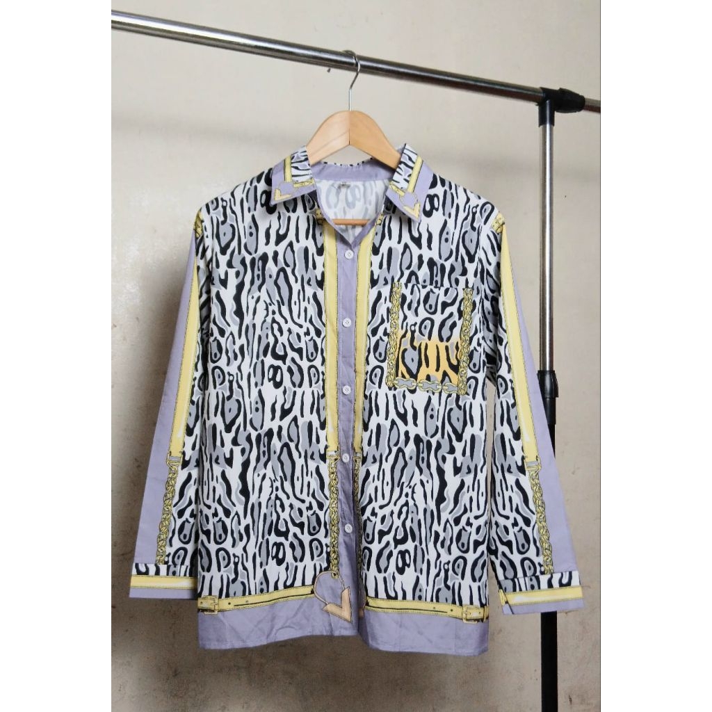 Kemeja Import Premium Korea Motif Leopard Print  - Unisex Wanita Pria - Lengan Panjang – Stylish