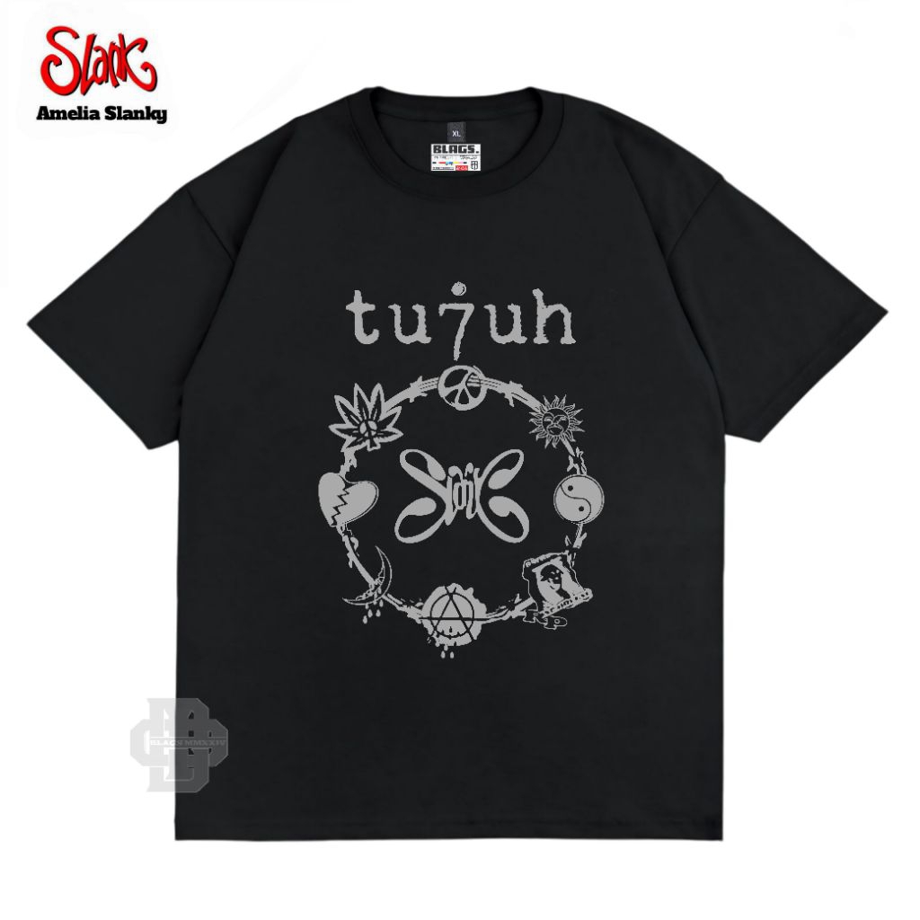 Tshirt Slank - Logo Tujuh Grey - Kaos Slank Distro  - Kaos Slank Original Potlot