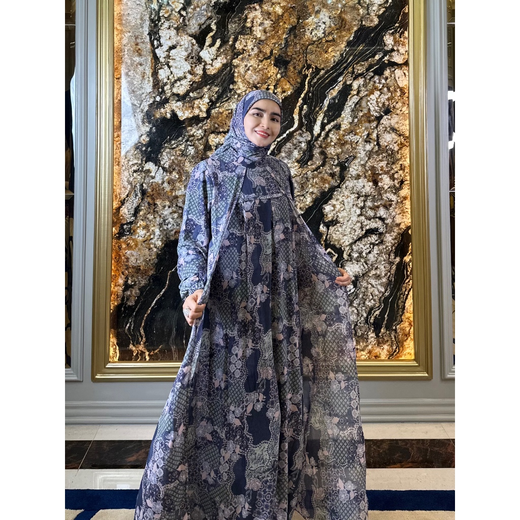 Gamis Mewah Set Hijab Model Outer By Mama Nasya Collection