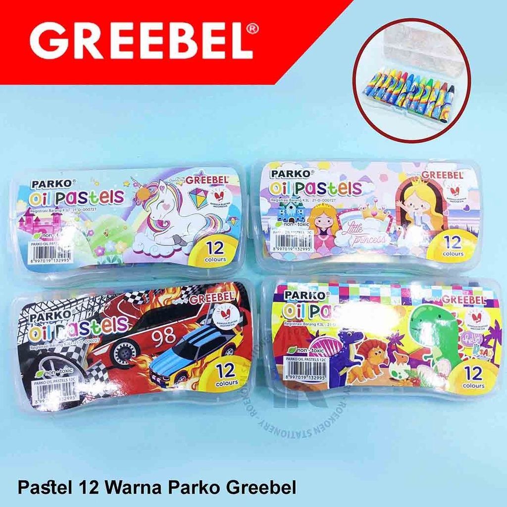 

Crayon Oil Pastel Greebel Parko 12 Colours – Krayon Warna Anak & Dewasa, Lembut, Pekat, dan Aman untuk Aktivitas Seni Harga Grosir Bisa COD