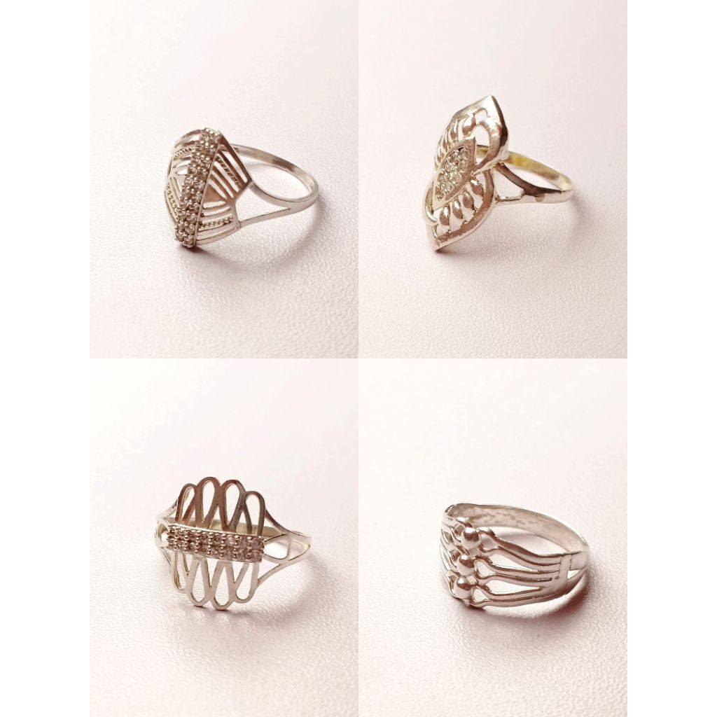 Cincin Perak Terbaru/Cincin Pria Wanita/Cincin Perak Unik/Perak Asli 925/Lapis Emas Putih