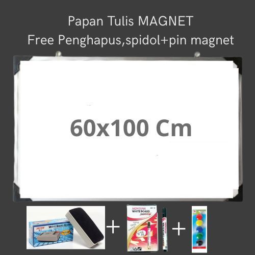 

Papan Tulis Whiteboard 60x100cm Magnetik Gratis Spidol dan Penghapus