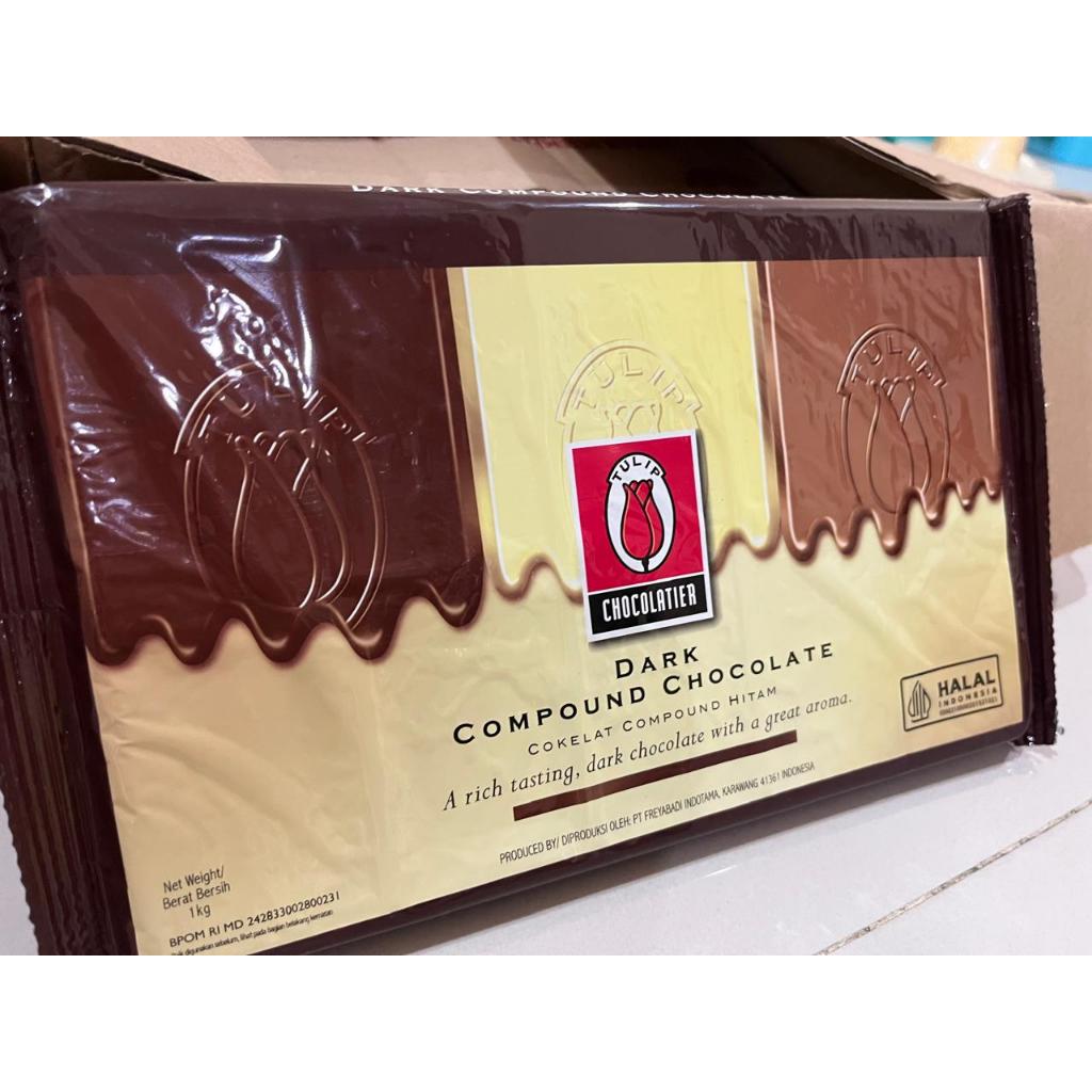 

TULIP DARK CHOCOLATE COMPOUND 1 KG / TULIP COKLAT BLOK KEMASAN 1 KG