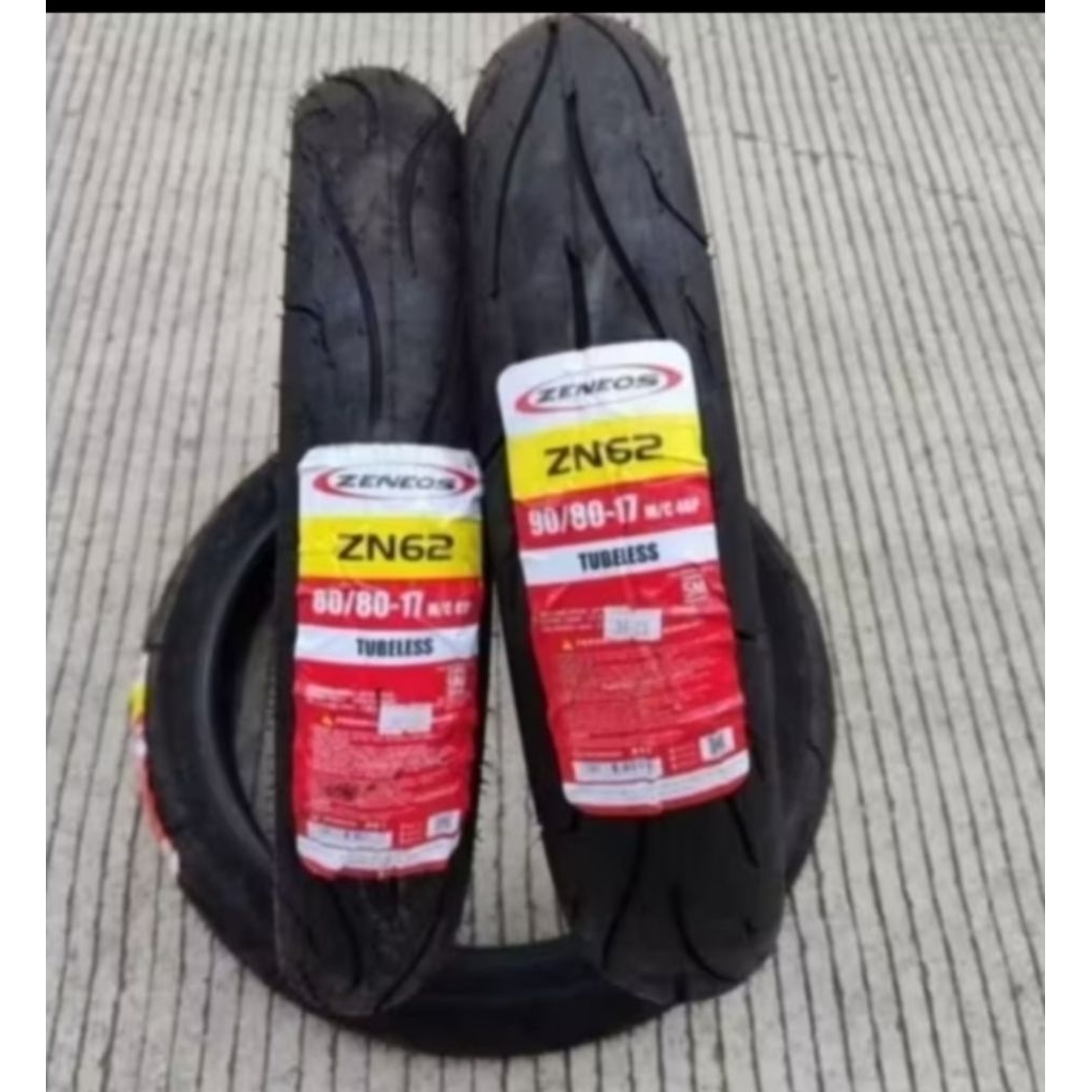 BAN LUAR TUBELES ZENEOS ZN 62 (80/80-17 & 90/80-17) BAN DONAT RING 17 ZENEOS TUBELES