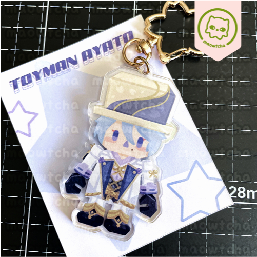 Toyman Ayato Keychain - Genshin Impact Kamisato Ayato fanmerch by maowtcha