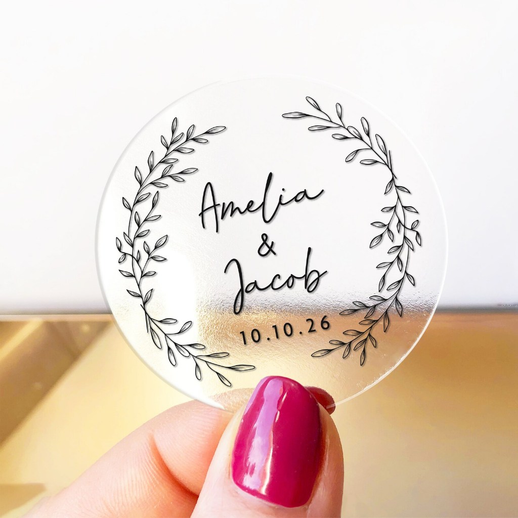 

[ISI 125pcs] Aneka Sticker Transparan Souvenir Bulat Stiker Wedding Pernikahan Lingkaran Minimalis