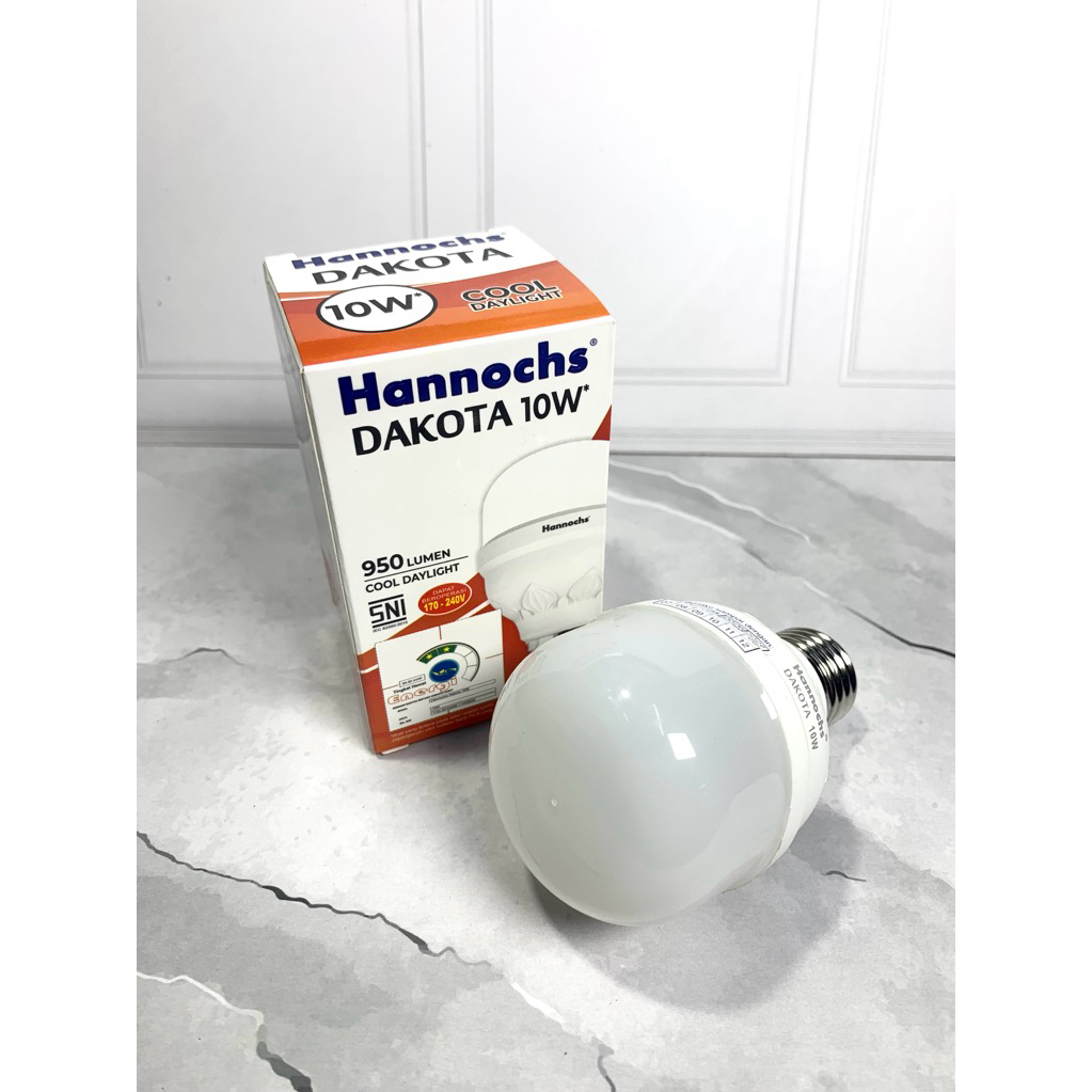 Bola Lampu LED Hannochs 10watt Bohlam Dakota 10w Cahaya Putih