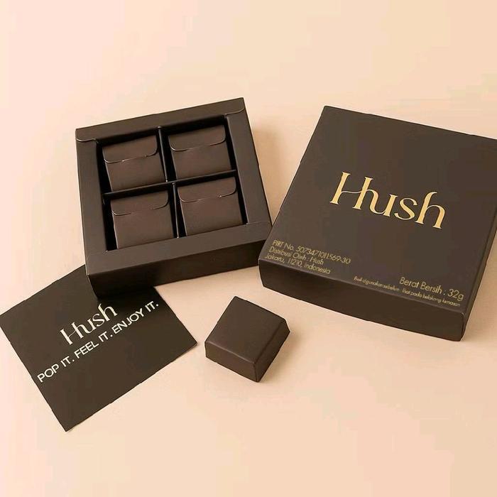 

Hush chocolate Dark Chocolate for couple 32 gram 4 pcs Milk Coklat Krikil
