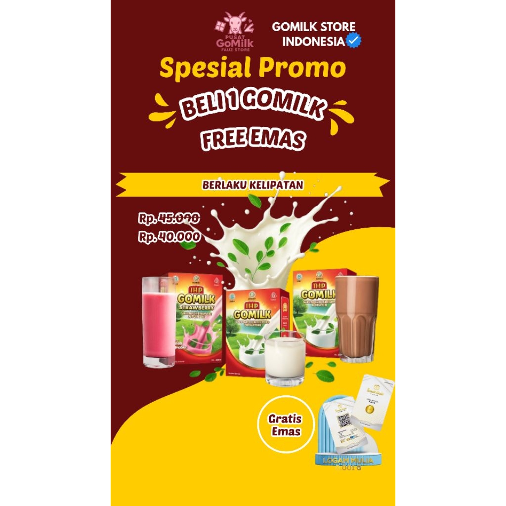 

Gomilk 200g - Susu Kambing Etawa Herbal | Tambah Nafsu Makan, Imunitas, Pencernaan, Tulang Kuat