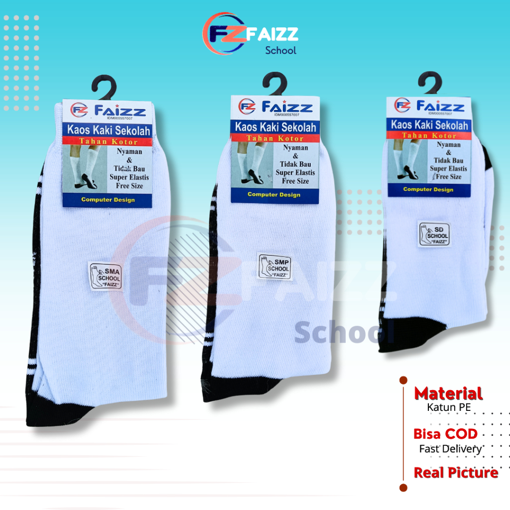 Kaos kaki anak sekolah SD SMP SMA / kaos kaki hitam putih bahan tebal / kaos kaki hitam putih / kaos