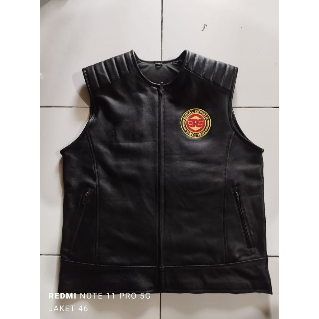 rompi kulit Harley Davidson, rompi pria,rompi kulit asli