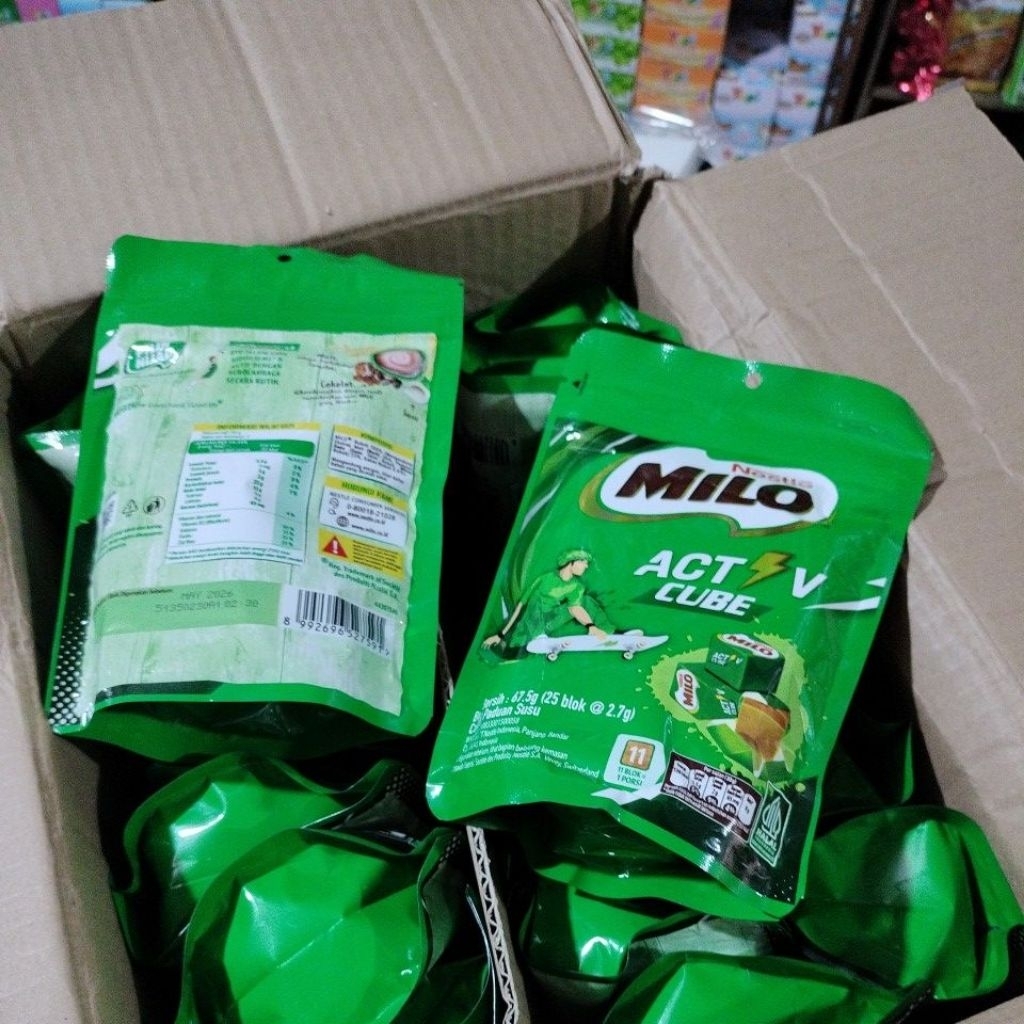 

MILO ACT CUBE NESTLE 1 Bungkus isi 25 pcs/Blok@67.5g