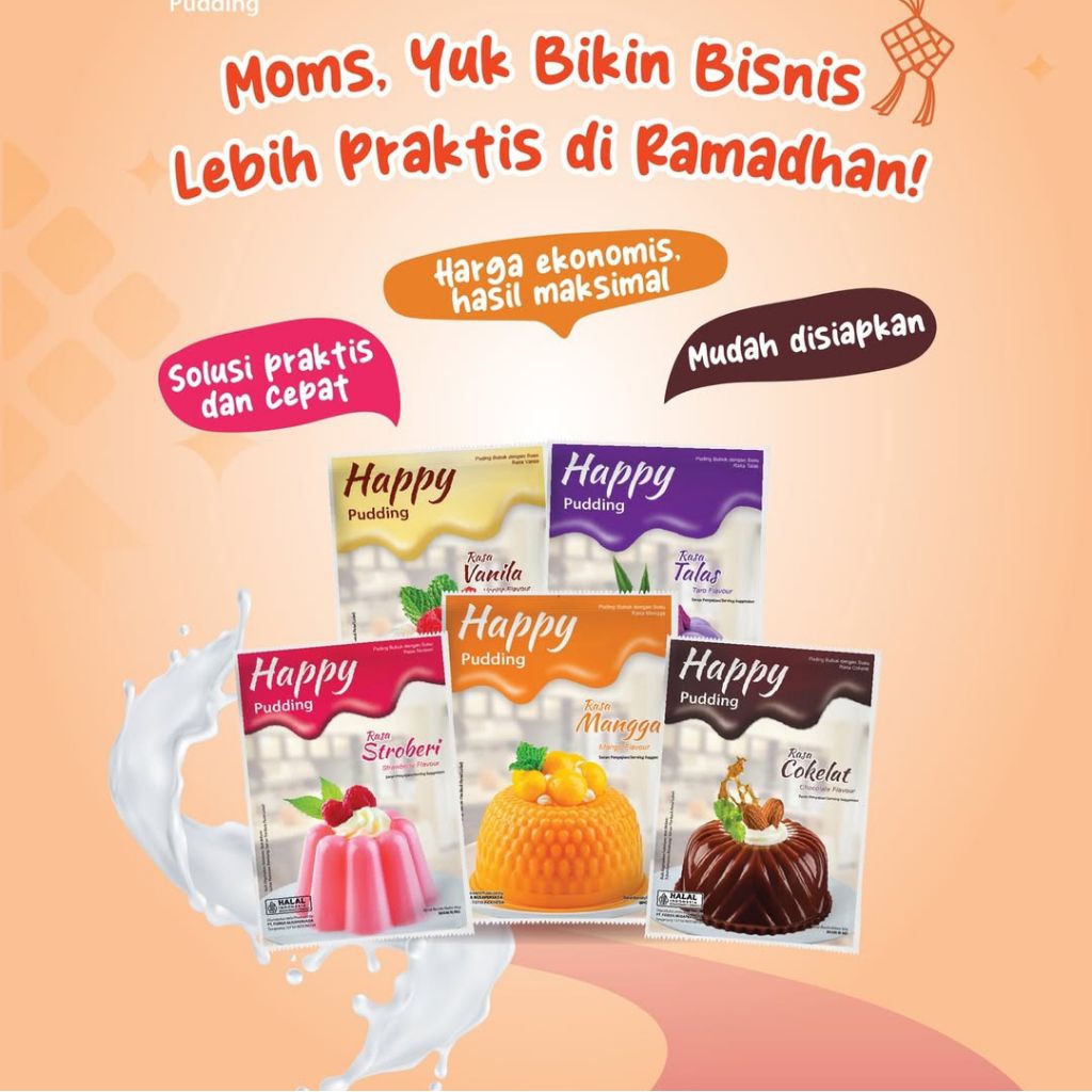 

Happy Pudding Nutrijell bubuk instan 60gr 1 box isi 10