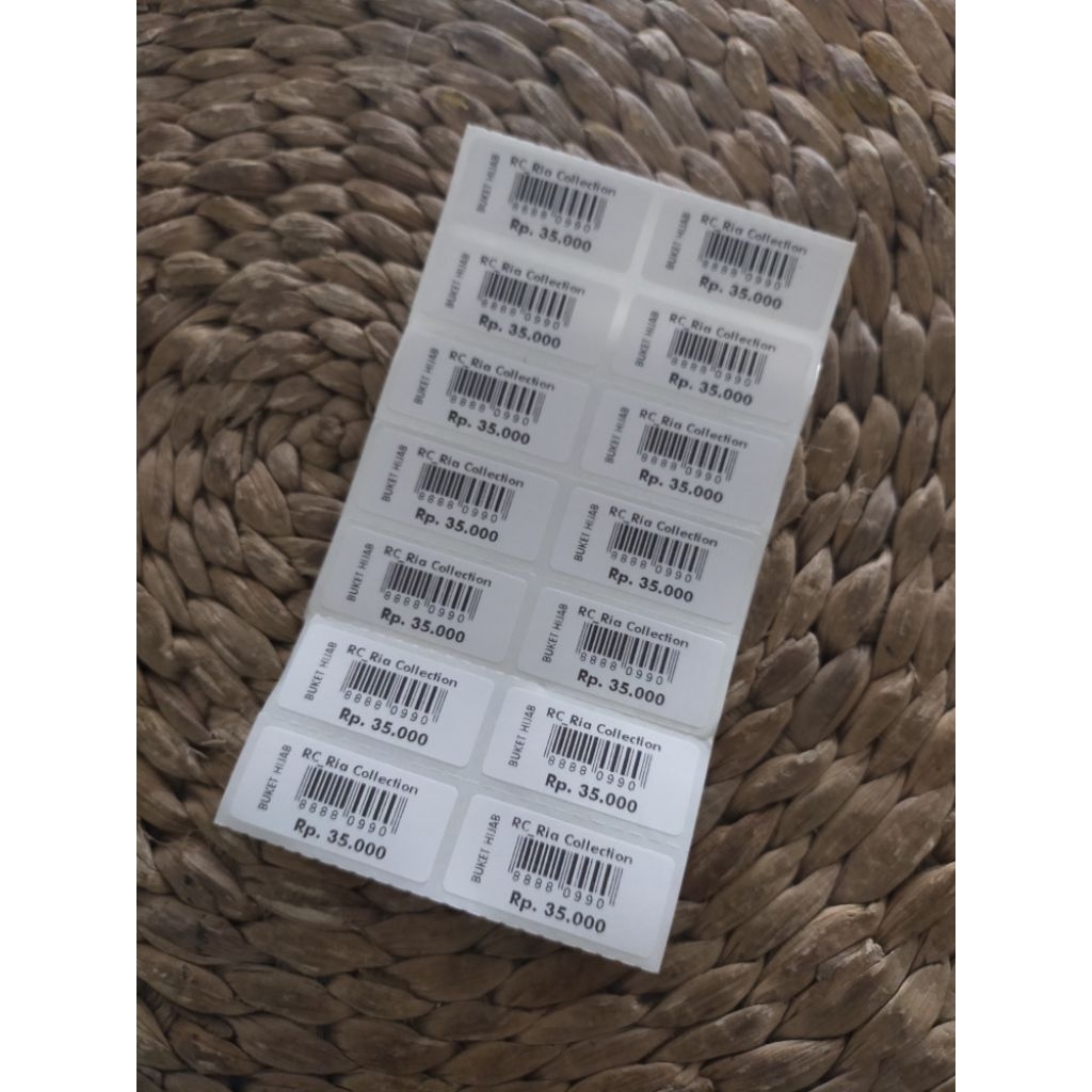 

Jasa Cetak Label Barcode 33x15 - Cetak label harga - cetak label product - isi 400 Pcs