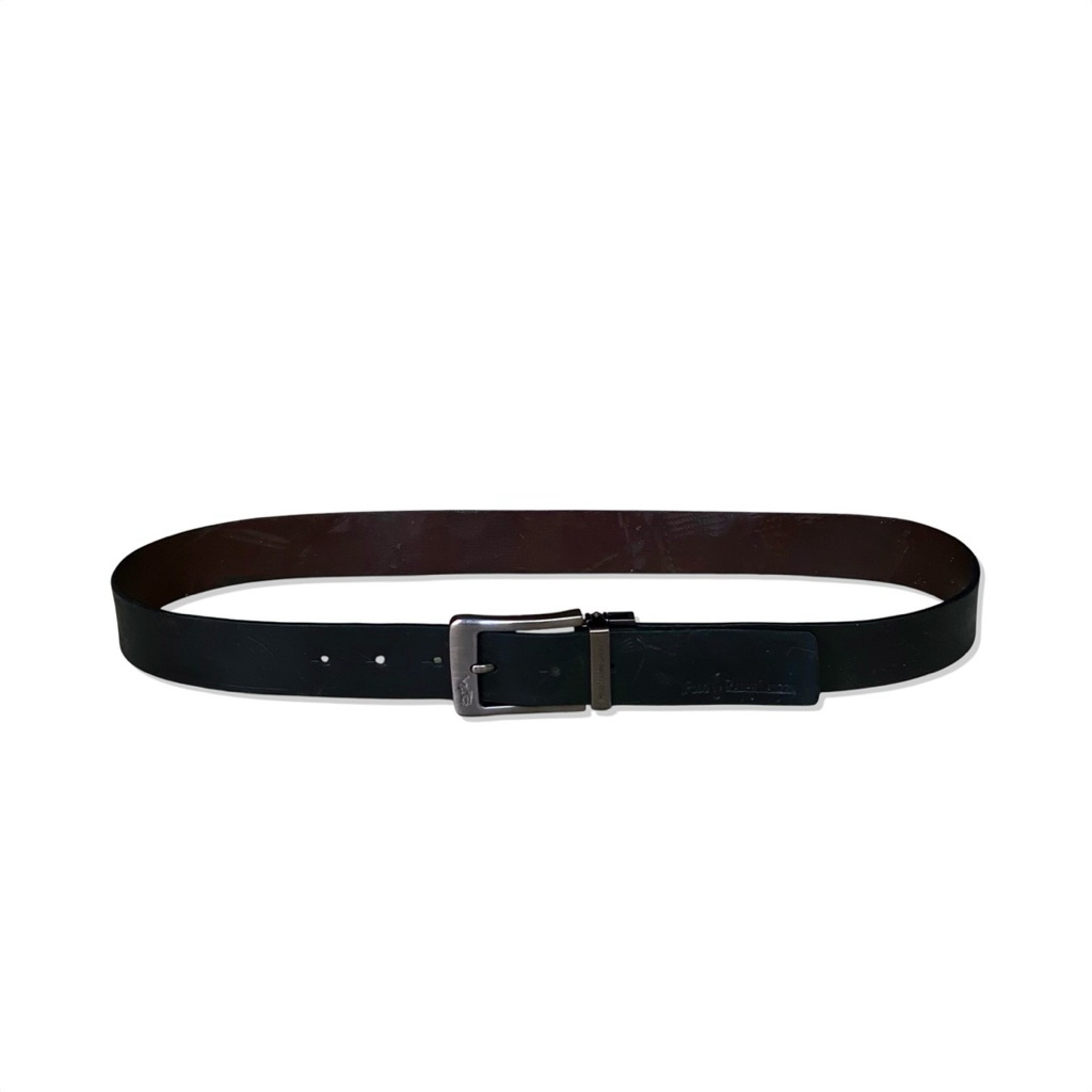 Polo Ralph Lauren vintage distressed embossed genuine leather belt black ikat pinggang kulit asli sa
