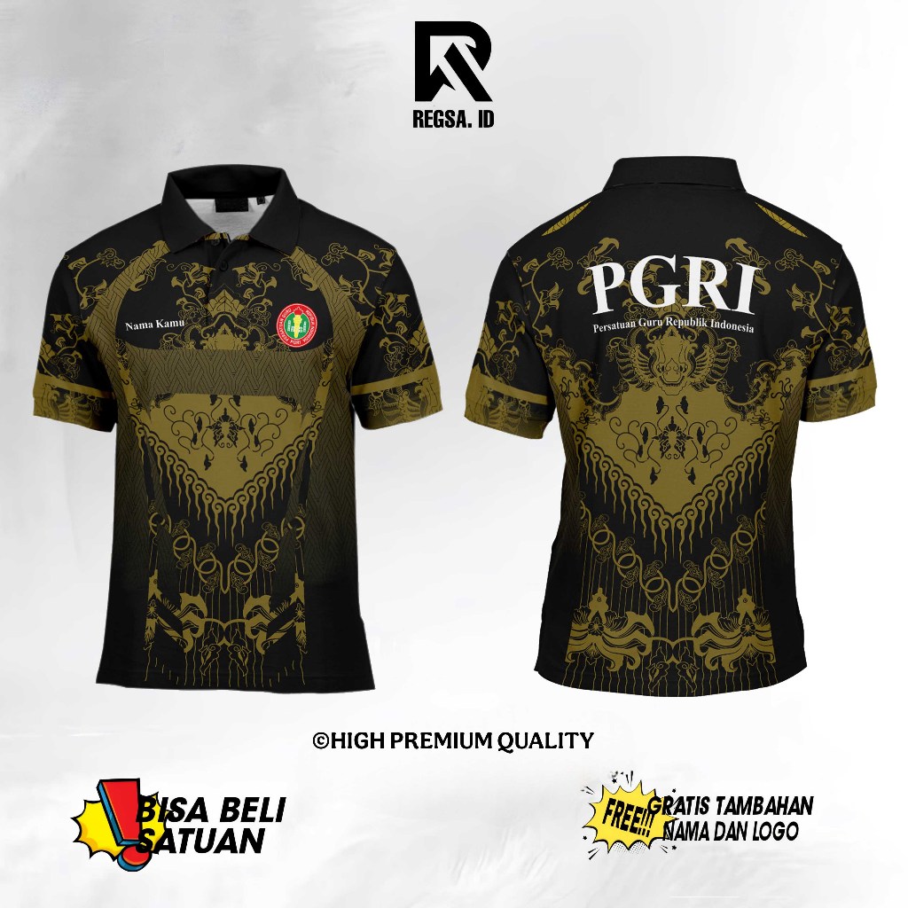 RA Baju Persatuan Guru Republik Indonesia PGRI  2025 Pria/Wanita Gratis custom nama dan logo Berkera