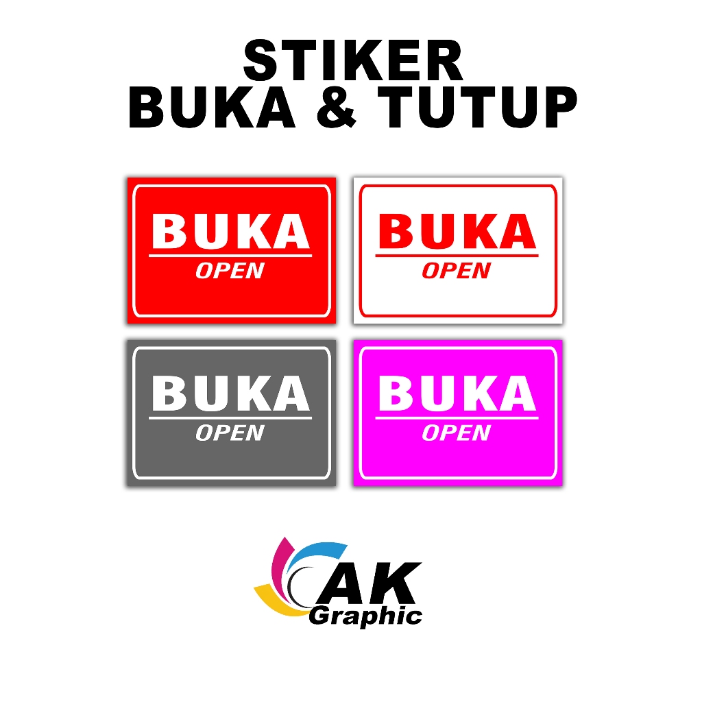 

Stiker Vinyl Buka & Tutup Laminasi Glossy HD