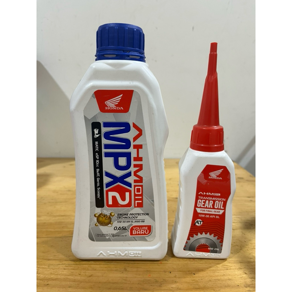 OLI OIL PAKET HEMAT MPX 2 0,65 DAN AHM GEAR 120 ML PELUMAS OIL MOTOR HONDA METIK GENIO SCOOPY BEAT D
