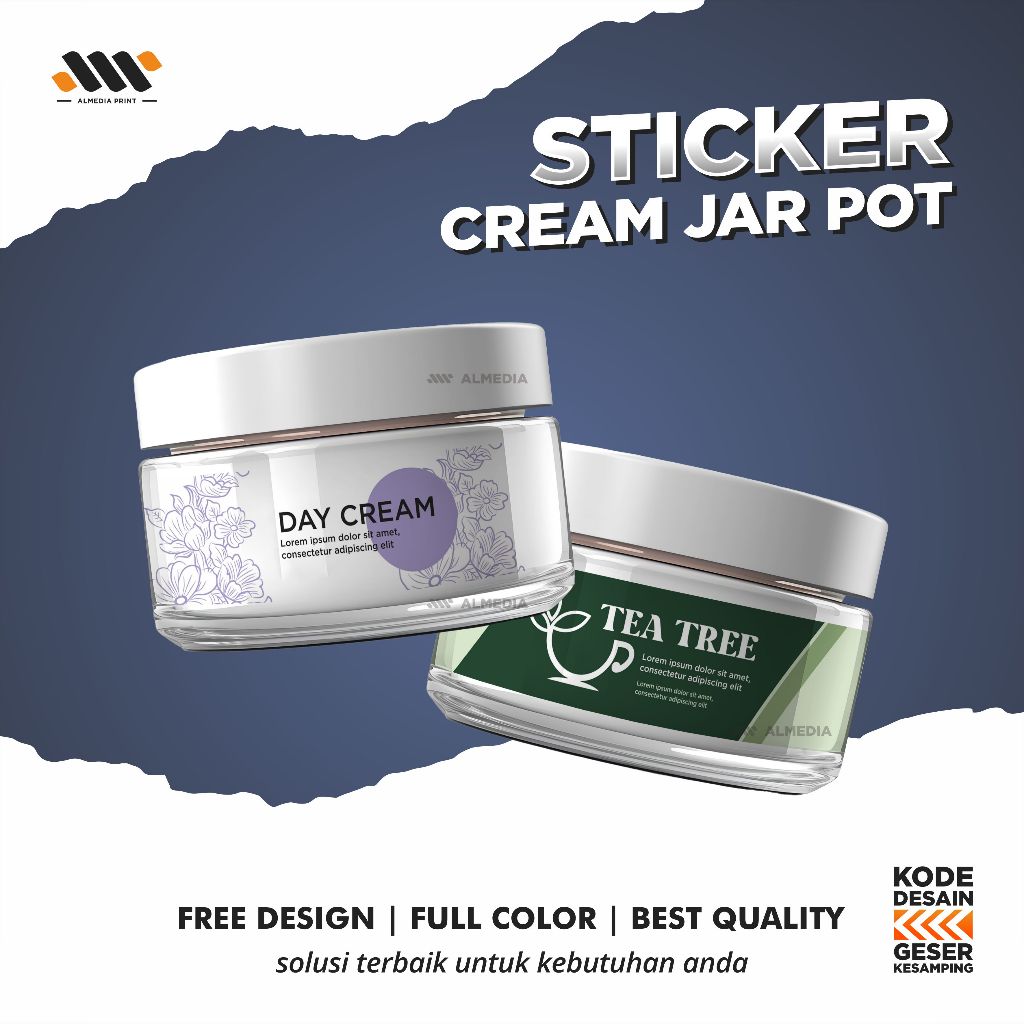

Stiker Cream Pot Stiker Cream Jar Custom Stiker Skin Care (GRATIS DESAIN)