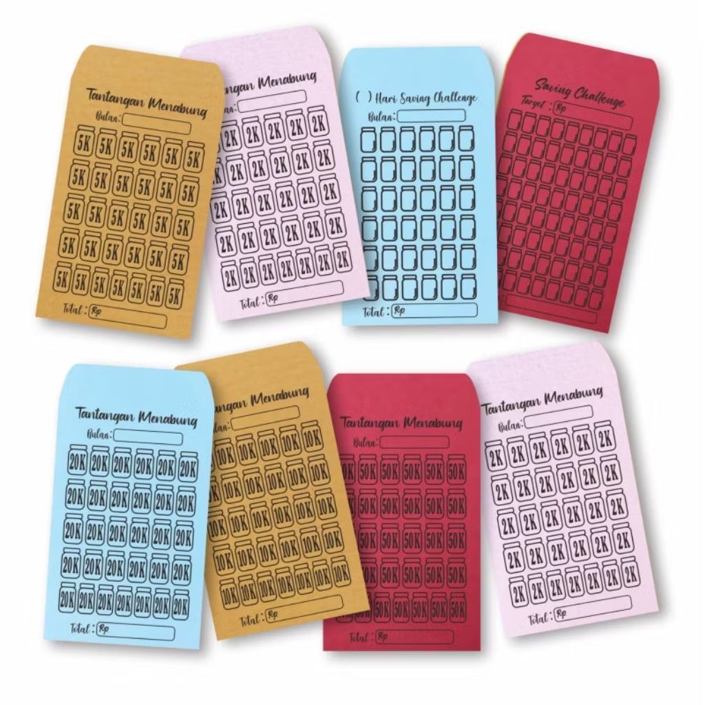 

( Isi 10 ) Amplop Saving Challeng Amplop Tantangan Menabung Amplop Target