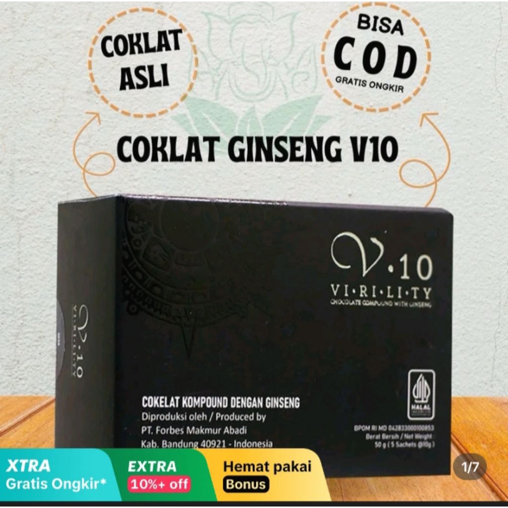 

Viral Coklat V10 Gingseng Coklat Perkasa Cocok Untuk Suami Istri Berat 32gram.