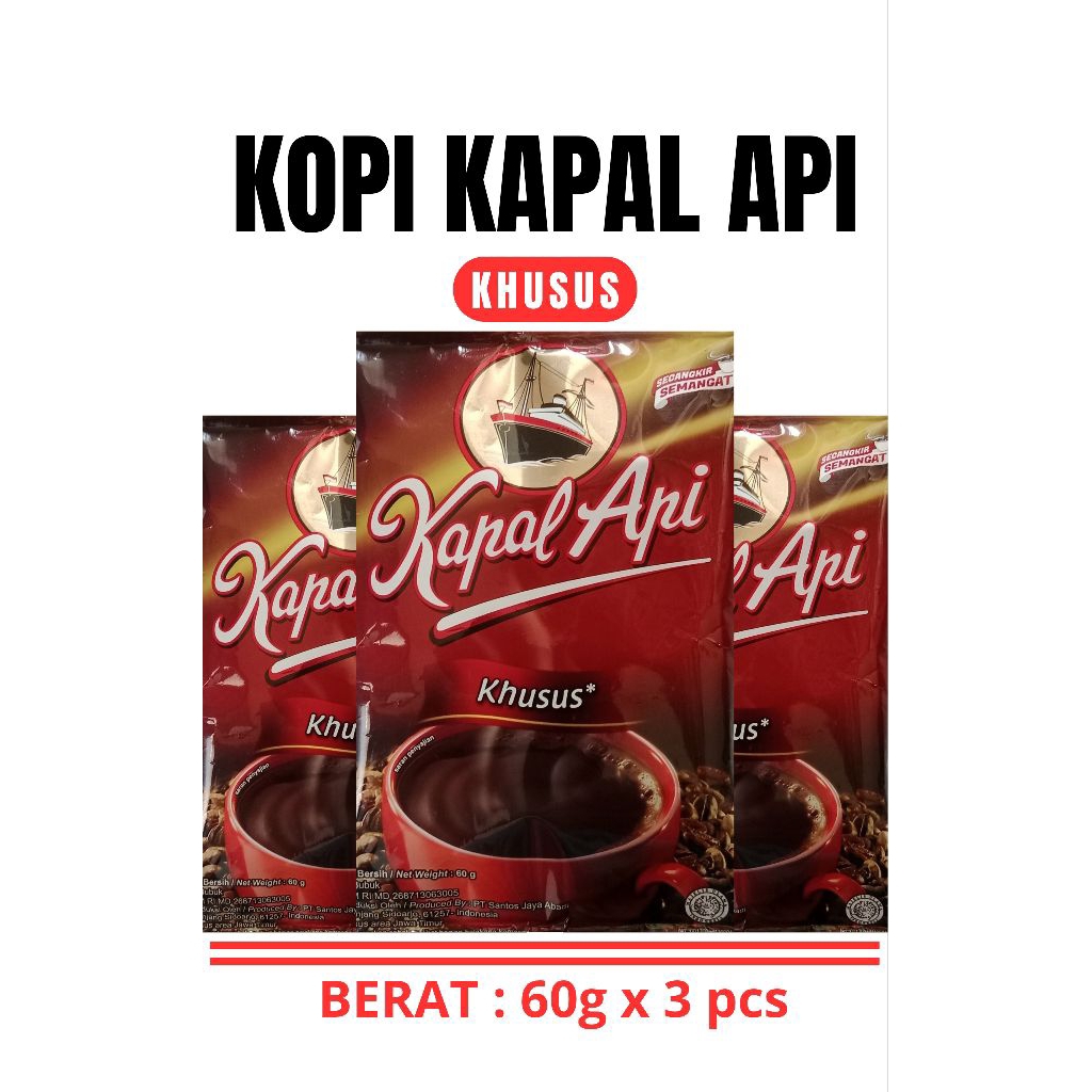 

Kopi Kapal Api 60g x 3 pcs