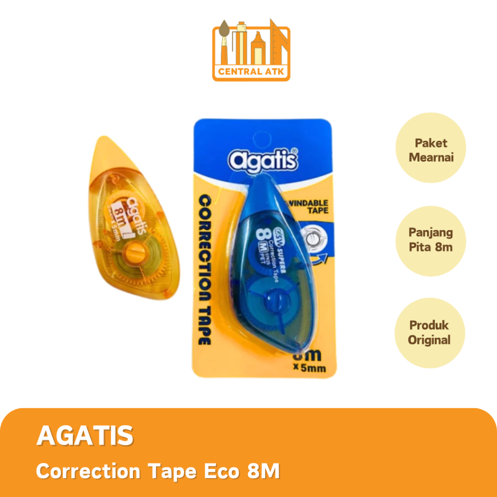 

STIPO KERTAS / TIP-EX / CORRECTION TAPE AGATIS ECO 8M CT-08-BC01
